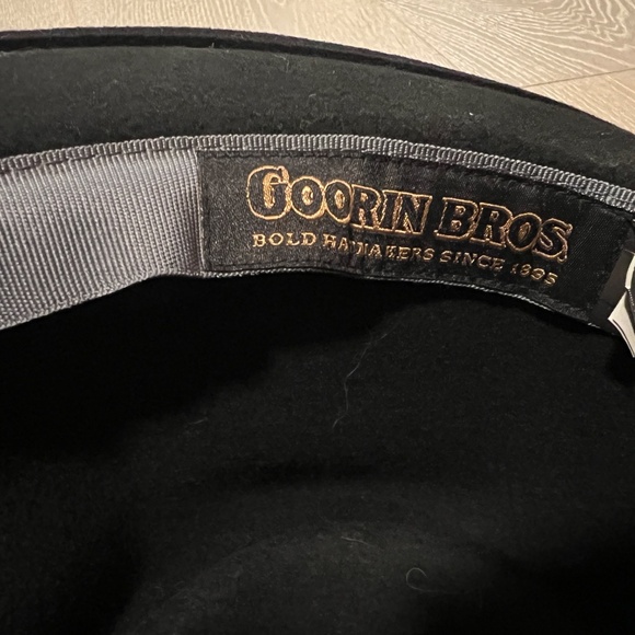 Goorin Bros Charlestowne Wool Pork Pie Fedora Hat in black - Picture 5 of 6